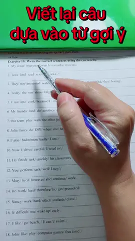 Viết lại câu dựa vào các từ đã cho #baitaptienganhlop8 #bodekiemtratienganhlop8 #bodekiemtradinhkitienganh8 #luyenthitienganh #muonmausach 