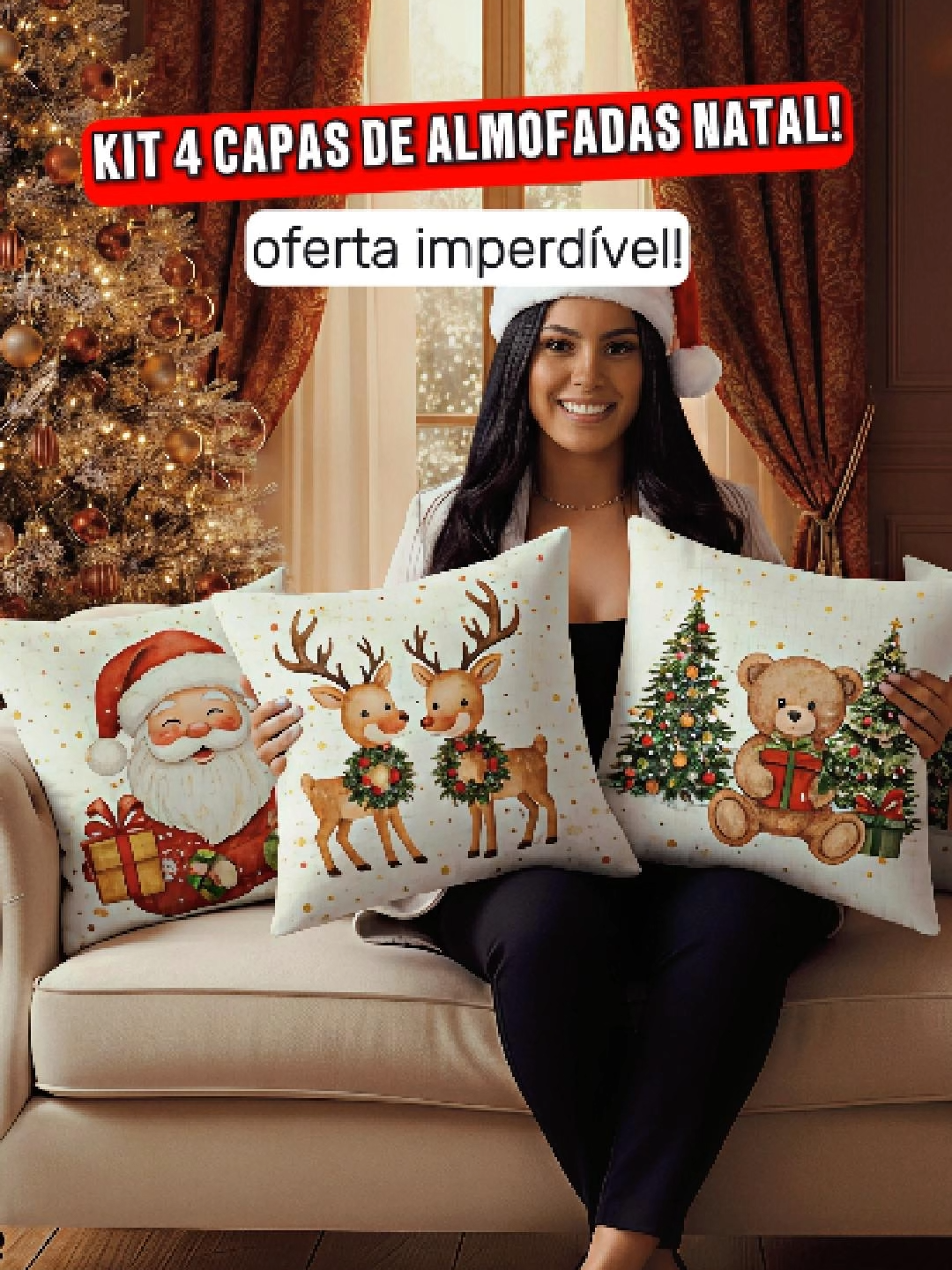 CAPAS DE ALMOFADAS DE NATAL 2025 #tiktokshop #natalina #NATAL #sala