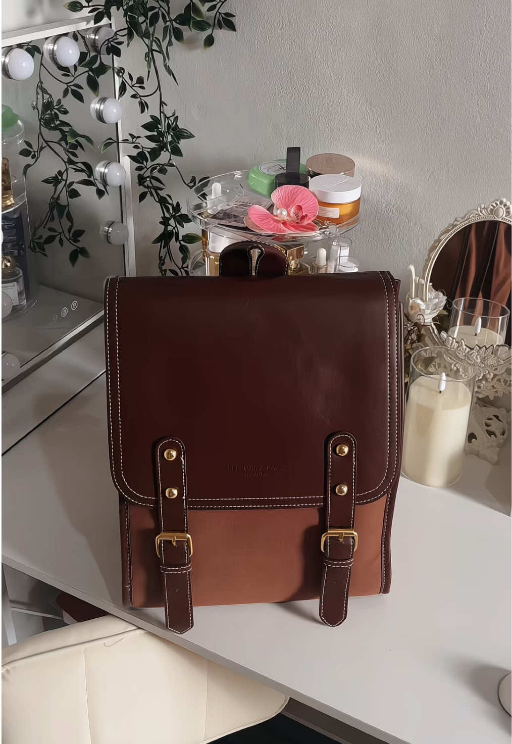 cutieee japanese leather backpack! #japanesebackpack #japanesebag #leatherbag #leatherbackpack #collegebag 