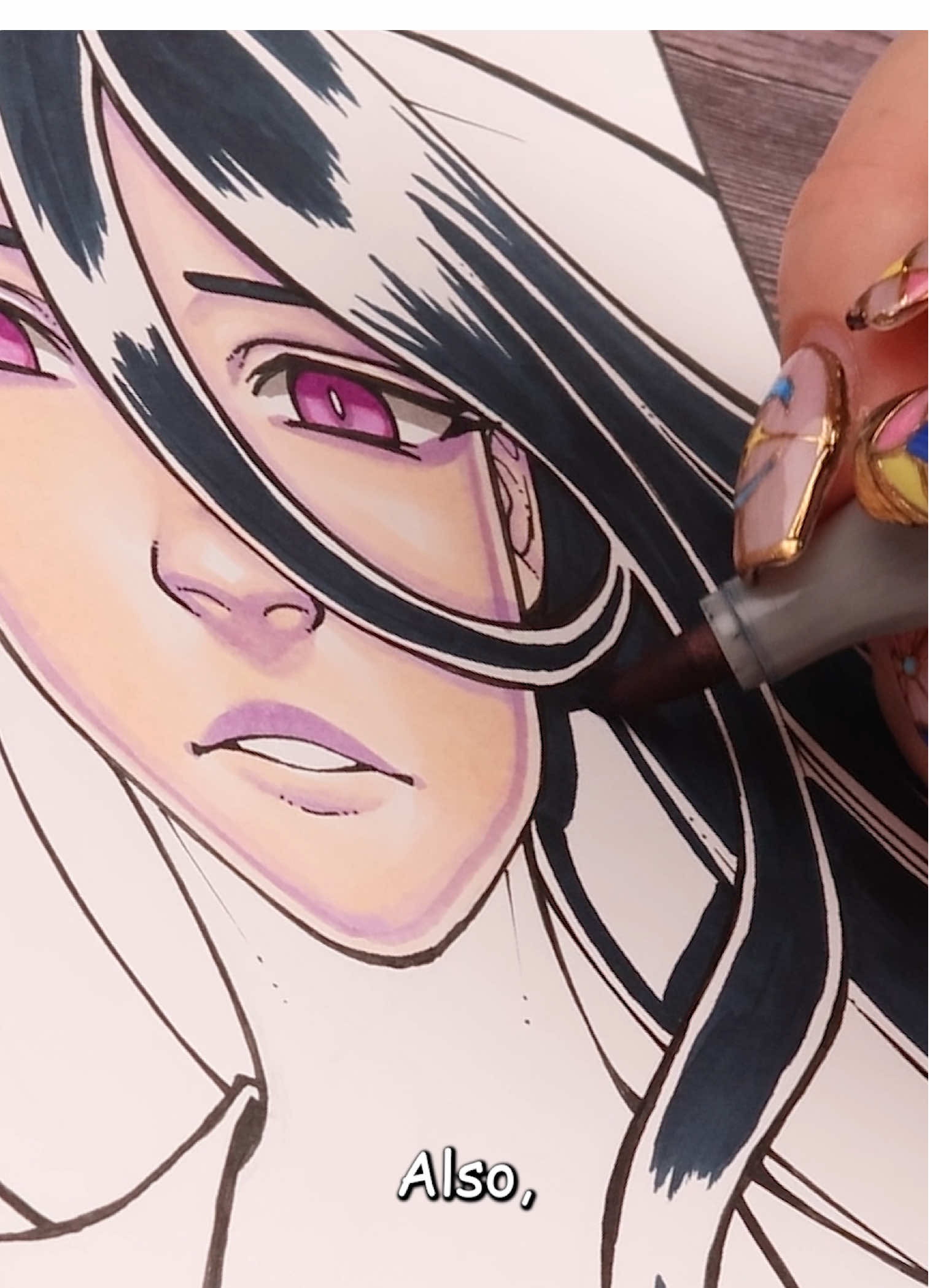 Drawing Lady Fuyou from The Apothecary Diaries #drawing #markers #theapothecarydiaries #ladyfuyou 