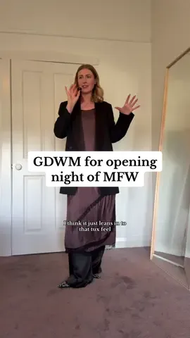 Style a dress over pants with me for the opening runway of @Melbourne Fashion Week  #classystyle #outfitinspo #elegantfashion #dressoverpants #styleinspo  