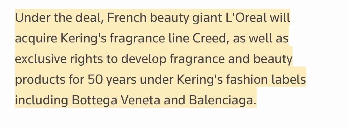 Can you get bought by L’Oreal in a multi billion dollar deal with licensing? Is it gonna change the fragrance once again? 