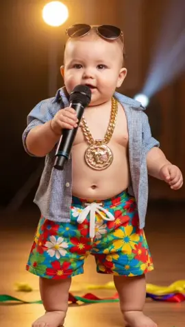 Bayi superstar siap manggung! Dengan gaya keren dan mikrofon di tangan, dia siap mencuri perhatian semua orang. 🌟🎤 #BayiKeren#MiniPerformer#BabyShowTime#GayaBocil#LucuBanget