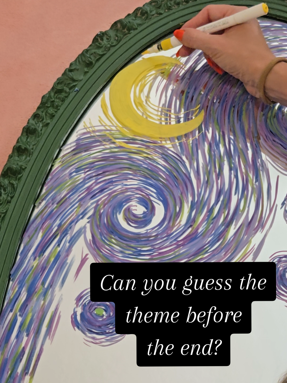 Did you guess it? Final part coming tomorrow 10/21! All of these markers are listed in my showcase, they are Grabie and Shuttleart #acrylicmarkers #mirrorpainting #nightmarebeforechristmas #thisishalloween #spookyvibes 