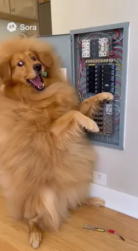 “Oops!” #DogElectrician #GoldenRetriever #FunnyDog #dogtok #fyp 