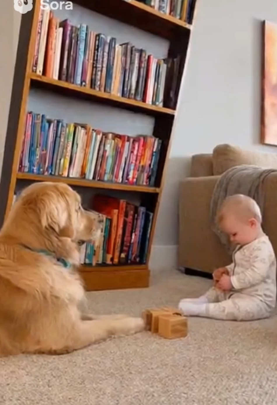 Thank God the dog was there to save the baby! That was a close one.  #sora #ai #aivideo #brainrot 