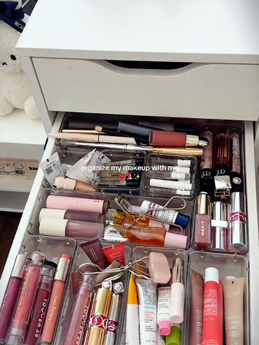 ASMR Makeup Restock 🍬🍭🍯 #makeupcollection #makeuporganization #asmrorganizing #makeupasmr #asmr 