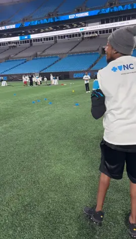 Training w @Carolina Panthers !!! IG: Starchild Entertainment Dropping Dimes To Captain Munnerlyn! #foryoupage #football #nfl #youth #community 