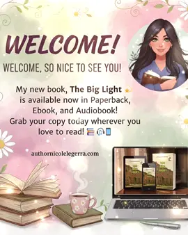 Hi everyone! My name is Nicole and I have written a new book called The Big Light. It is written from my heart, and it's my own personal story. I hope it helps you find your own light and that you know how much you matter in this world.  So glad you're here on this journey with me! 💫 Get your copy today! All formats avallable! 📚🎧📱 #indieauthor #newbook #light #youmatter 