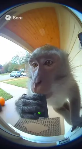 Silly monkey #sora #ai #doorbell #fyp 