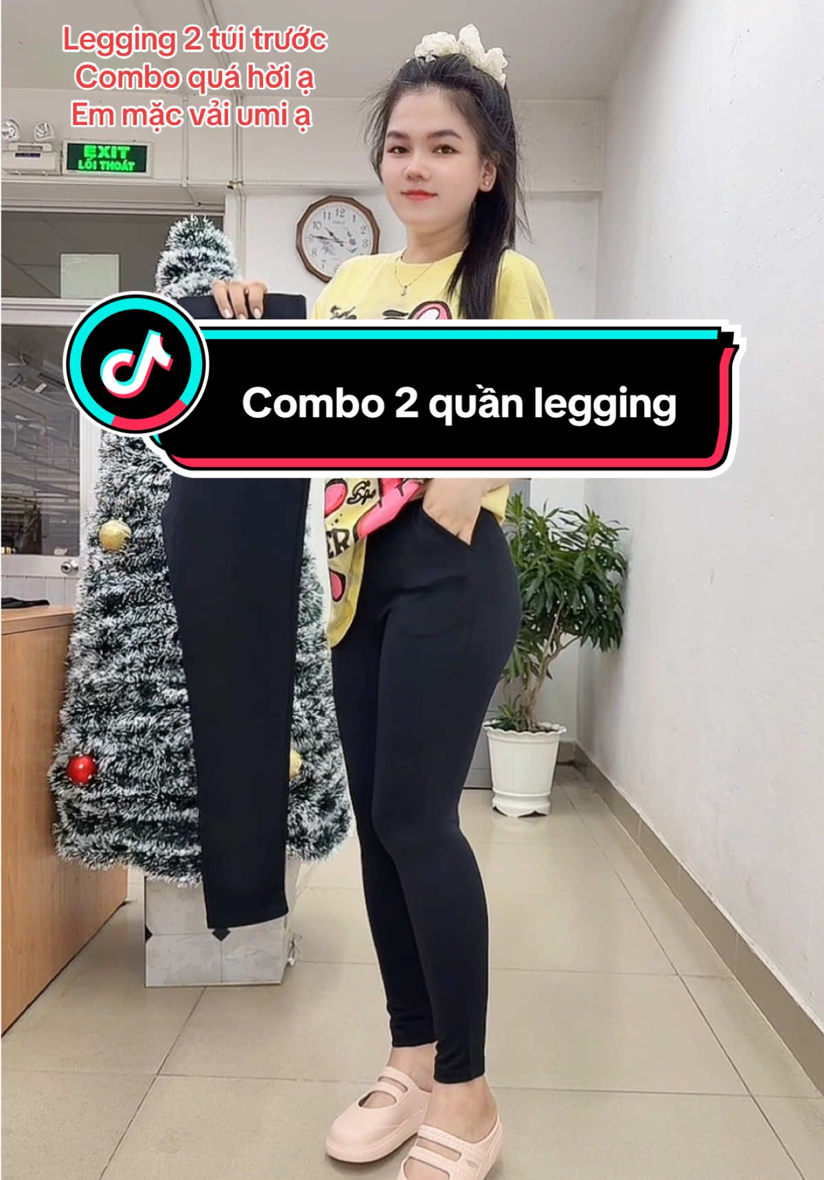 Mẫu legging 2 túi trước vải umi co giãn #thaoleggingg #xuhuong #quanleggingnu #quanleggingnucapcao #quannu 