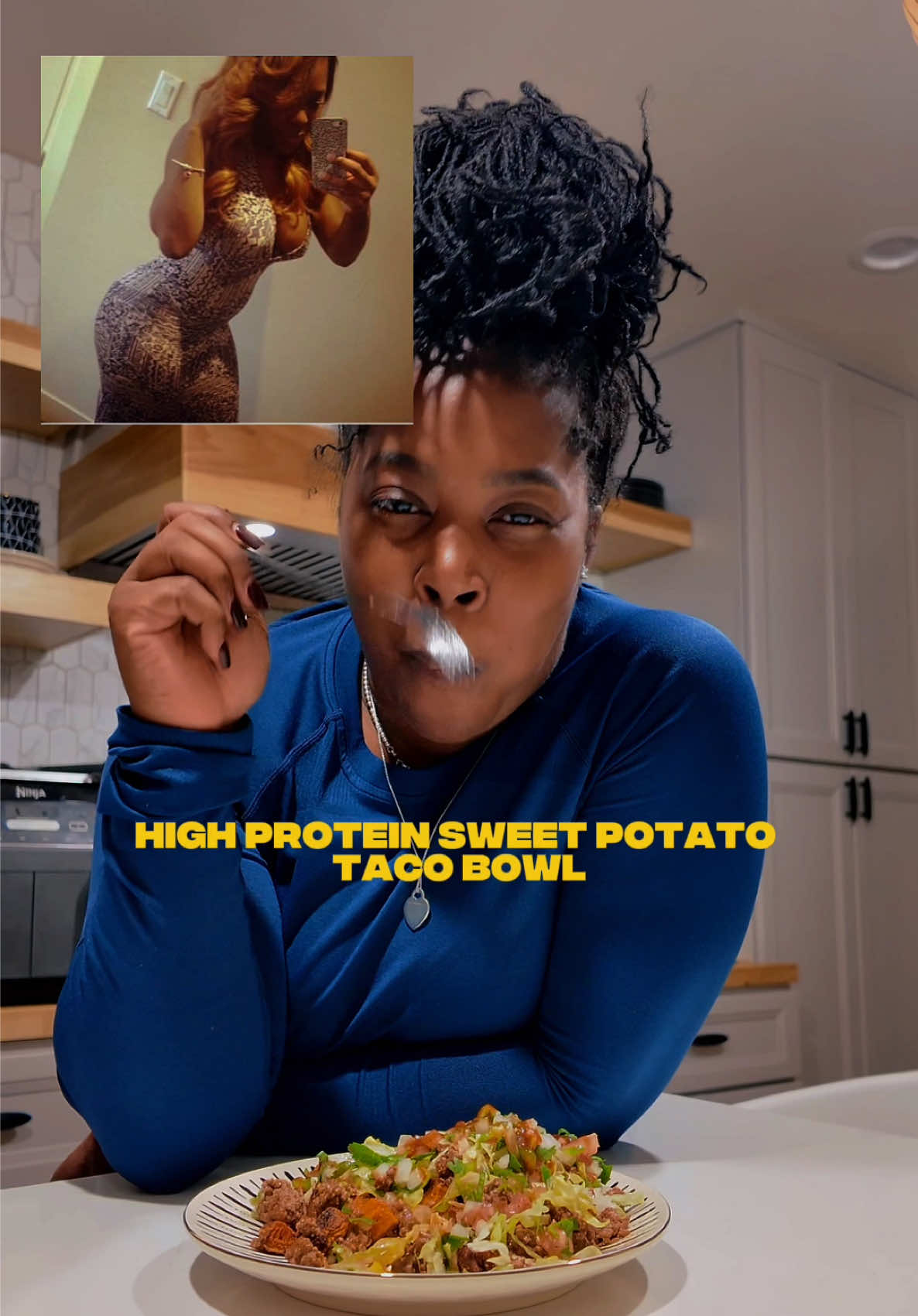 If you want a slim waist and BBL allegations 👀 this high-protein sweet potato taco bowl is your new obsession 🍠🌮 Comment HEALTHY if you want more of this content. I’m testing if y’all really about this healthy living   #highproteinmeals #healthyrecipes #weightlossjouney #sweetpotatotacos 