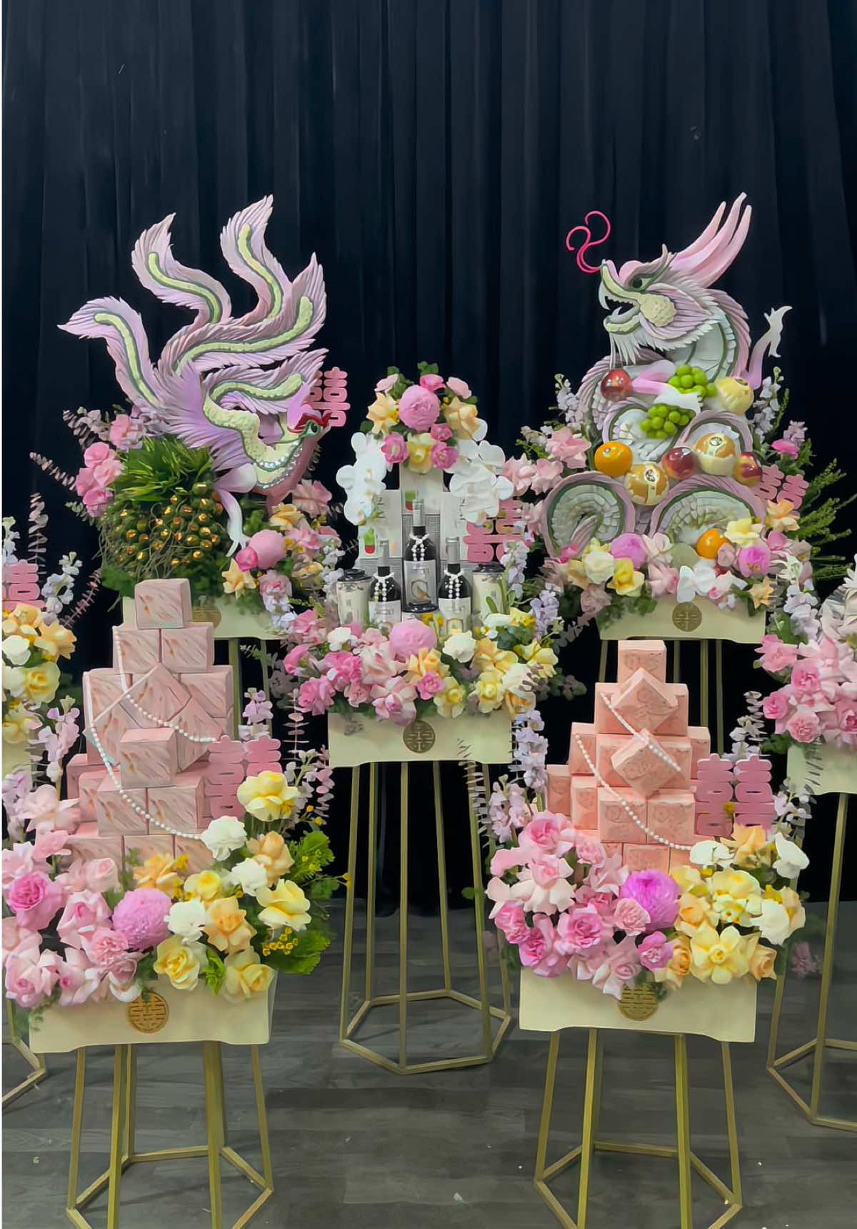 Bộ 7 lễ tone màu nịnh mắt, mix màu theo dâu rể nhà e, xinh iu quá ạ🩷💜💛🧡#ngoclongwedding #trapcuoihungyen #89hungyen #trapcuoihoihiendai #leanhoi 