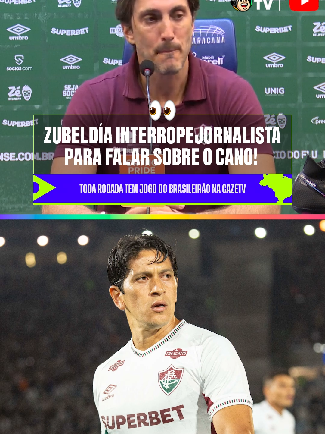 👀🗣️ O ZUBELDÍA INTERROMPEU A PERGUNTA DO JORNALISTA PARA FALAR SOBRE (E DEFENDER) GERMÁN CANO. SE LIGA AÍ! 🤔 #BrasileirãoNaCazéTV #BrasileirãoNoYouTube #FutebolBrasileiro #CoberturaCazéTV #Fluminense #Coletiva #tiktokesportes #zubeldia