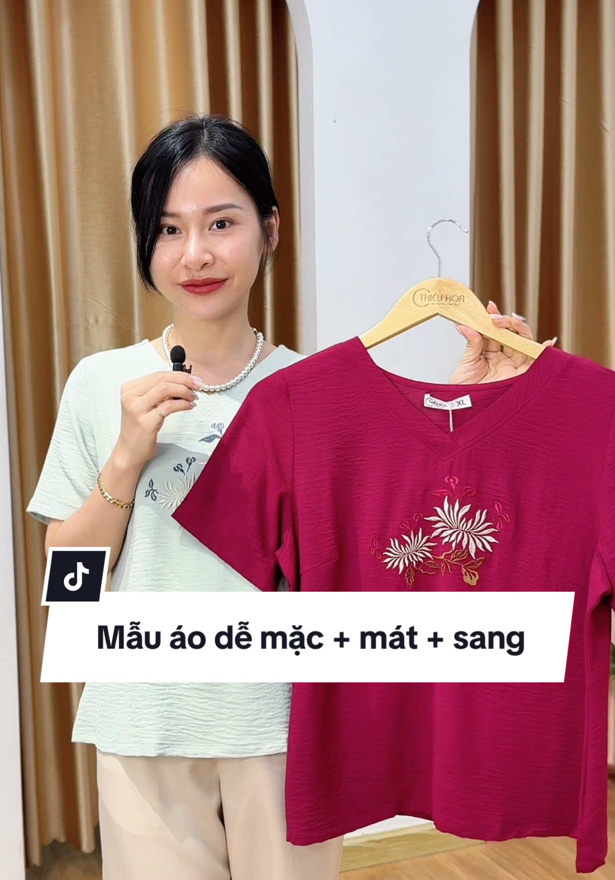 Áo trung niên cao cấp #thieuhoa #thoitrangtrungnien #thoitrang 