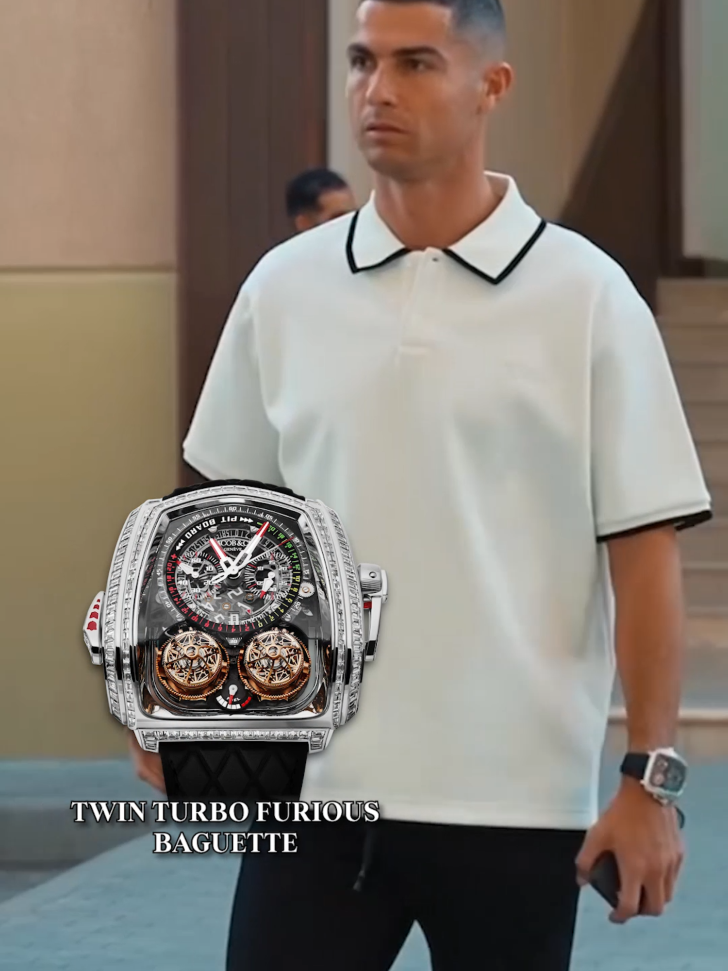Cristiano Ronaldo stepped out wearing the Twin Turbo Furious  Baguette #jacobandco #Inspiredbytheimpossible #Cristiano #cr7