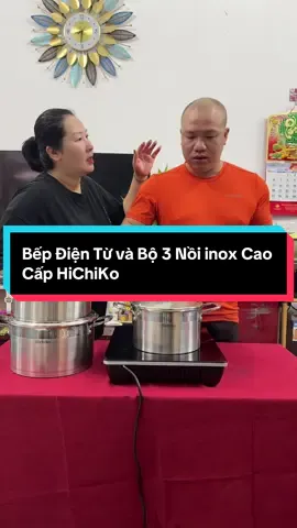 Bếp điện từ và Bộ 3 nồi inox Cao Cấp HiChiKo, nồi bắt từ siêu nhạy, 3 size : 20 - 22 - 24 #dangdiep26488 #dangdiep1988 #hichiko #xuhuong #giaitritiktok 