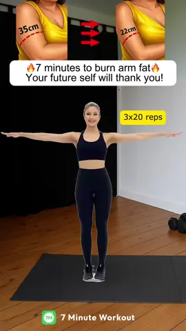 7 minutes is all you need to say goodbye to arm fat! 💪 #7minuteworkout #armworkout #quickfitness #homeworkout #fitlife 