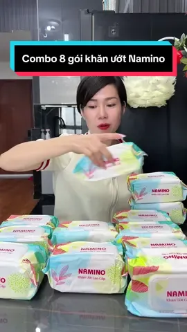 Combo 8 gói khăn ướt Namino 100 tờ, an toàn, tiện lợi, không gây kích ứng - Namino #cindythuyttichcuc #khanuot #khanuotnamino #xh #viral 