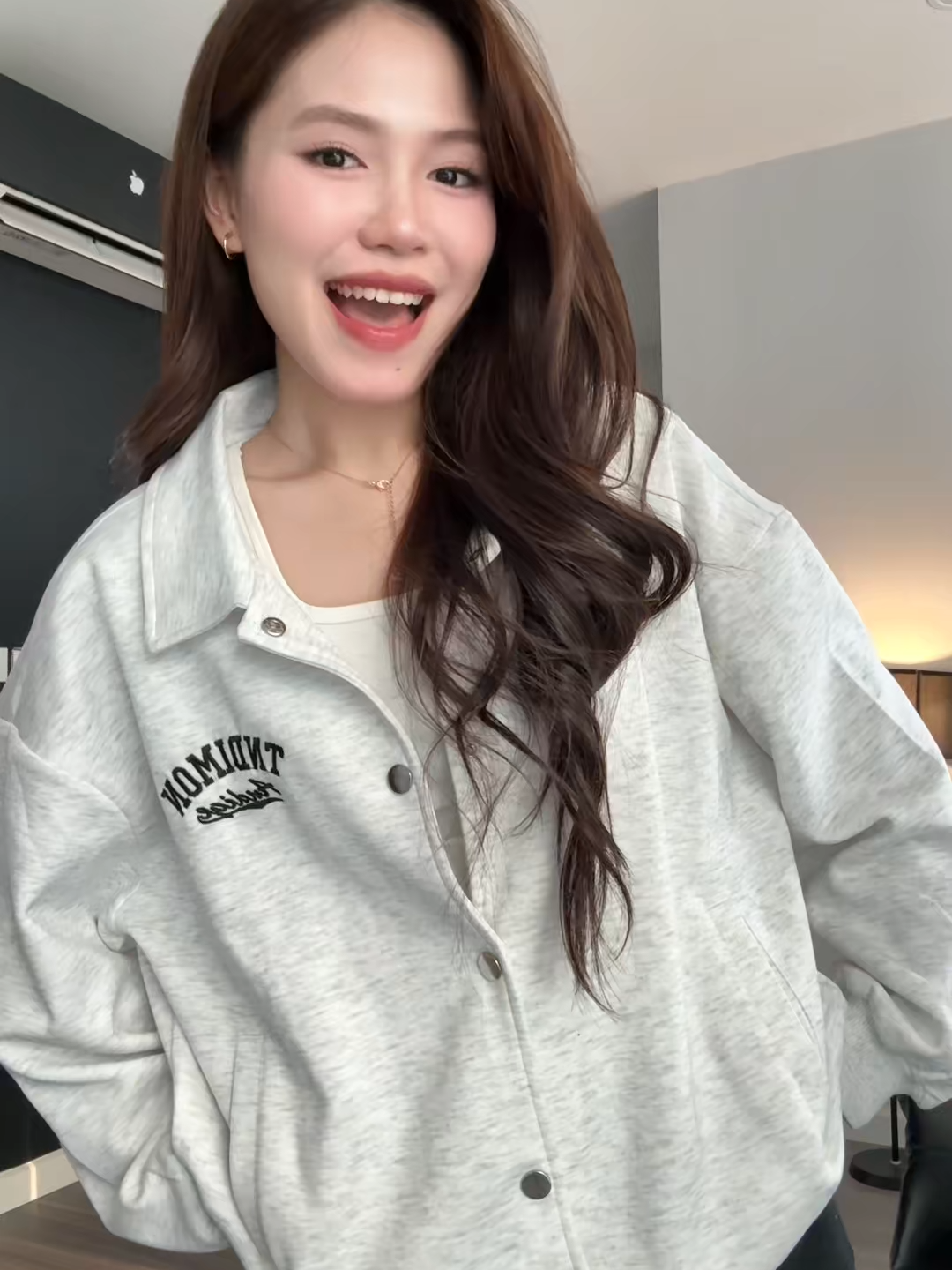 TTAK36 - Áo khoác nỉ Varsity form rộng nam nữ - Chất vải 2 da cúc bấm cao cấp