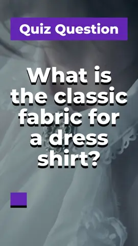 Guess the fabric, win the style game 😎 - Ready to shop? Check out the link in our bio! #ShirtTrivia #FashionFacts #StyleQuiz #CottonClassic #WardrobeEssentials