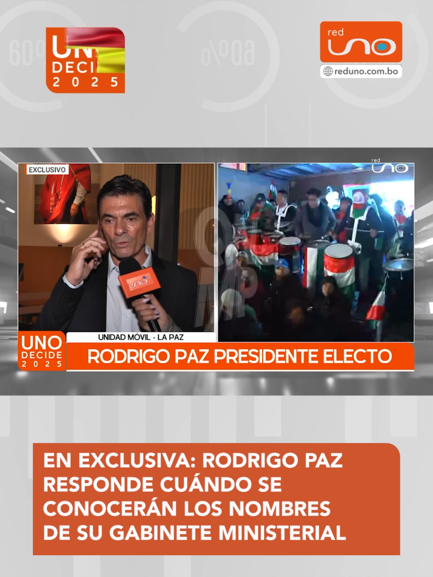 #UnoDecide | ¿Cuándo se conocerá al gabinete ministerial del presidente electo Rodrigo Paz? En exclusiva con QNMP, el nuevo mandatario dio detalles sobre cuándo y cómo presentará a los hombres y mujeres que lo acompañarán en su gestión. ▶️ Más información en: www.reduno.com.bo #RedUno #RedUnoDigital #Notivisión #Noticias #Nacional #Viral #Bolivia #Elecciones2025 #RodrigoPaz #QNMP