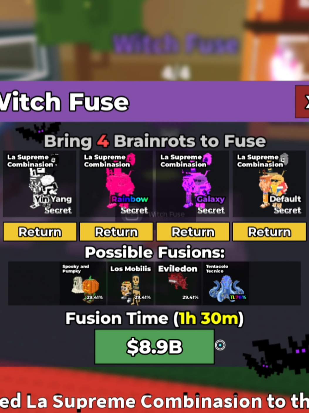 4 SUPREME COMBINASION IN THE NEW WITCH FUSE 😱 #stealabrainrot #brainrot #robloxedit #roblox #lasupremecombinasion 
