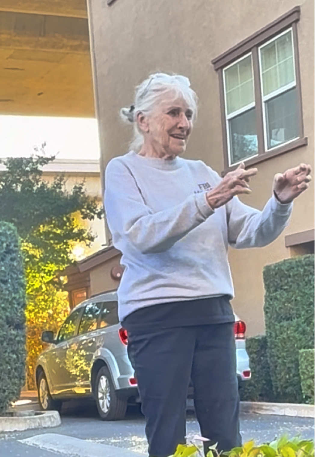 got to see my queen for a little today and she never fails to be absolutely hilarious! also love her fbi crewneck she rocks it all the time and has so much fbi merch when she has in fact not ever worked for them (as far as i know) #coolgrandma #grandma #grandmasoftiktok #vintage 