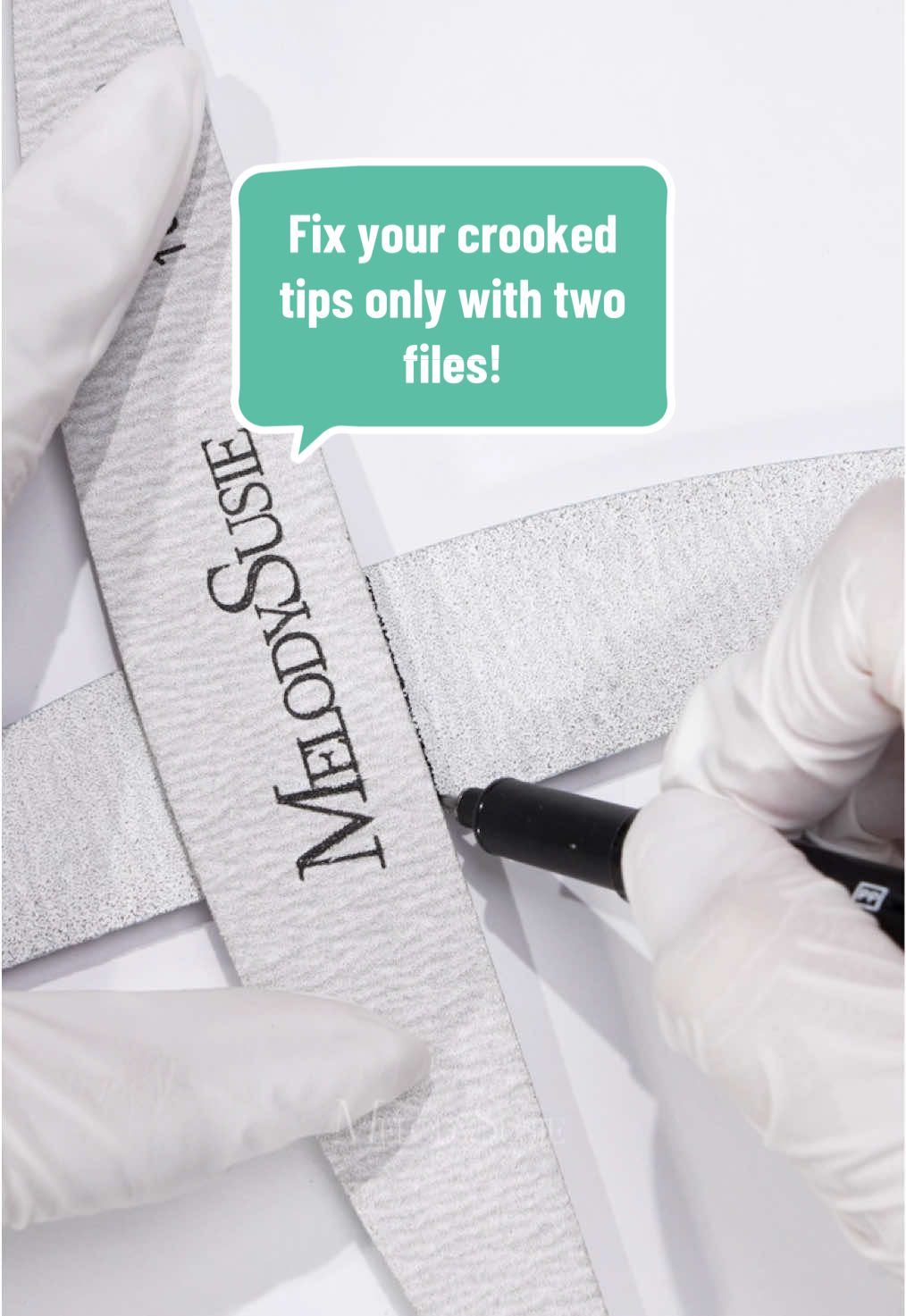 Fix your crooked tips only with two files!💅 Save this for your next nail emergency ✨ #melodysusienails #nailtutorial #nailtips #nailbeginner #nailtech 