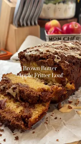 Brown Butter Apple Fritter Loaf 🍎🍏🍞🍁🍂 Full recipe is available on my Substack!  @Foodie Tribe @Vital Farms @Nielsen-Massey Vanillas @Simple Truth  #applefritter #apples #fallbaking #loaf #EasyRecipe 