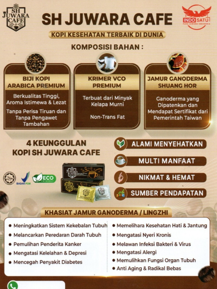 Nikmati Manfaat kopi Juwara Cafe mengandung Ganoderma 👍👍 #kopi #Ngopi #fyp #videoviral #kopisehat 