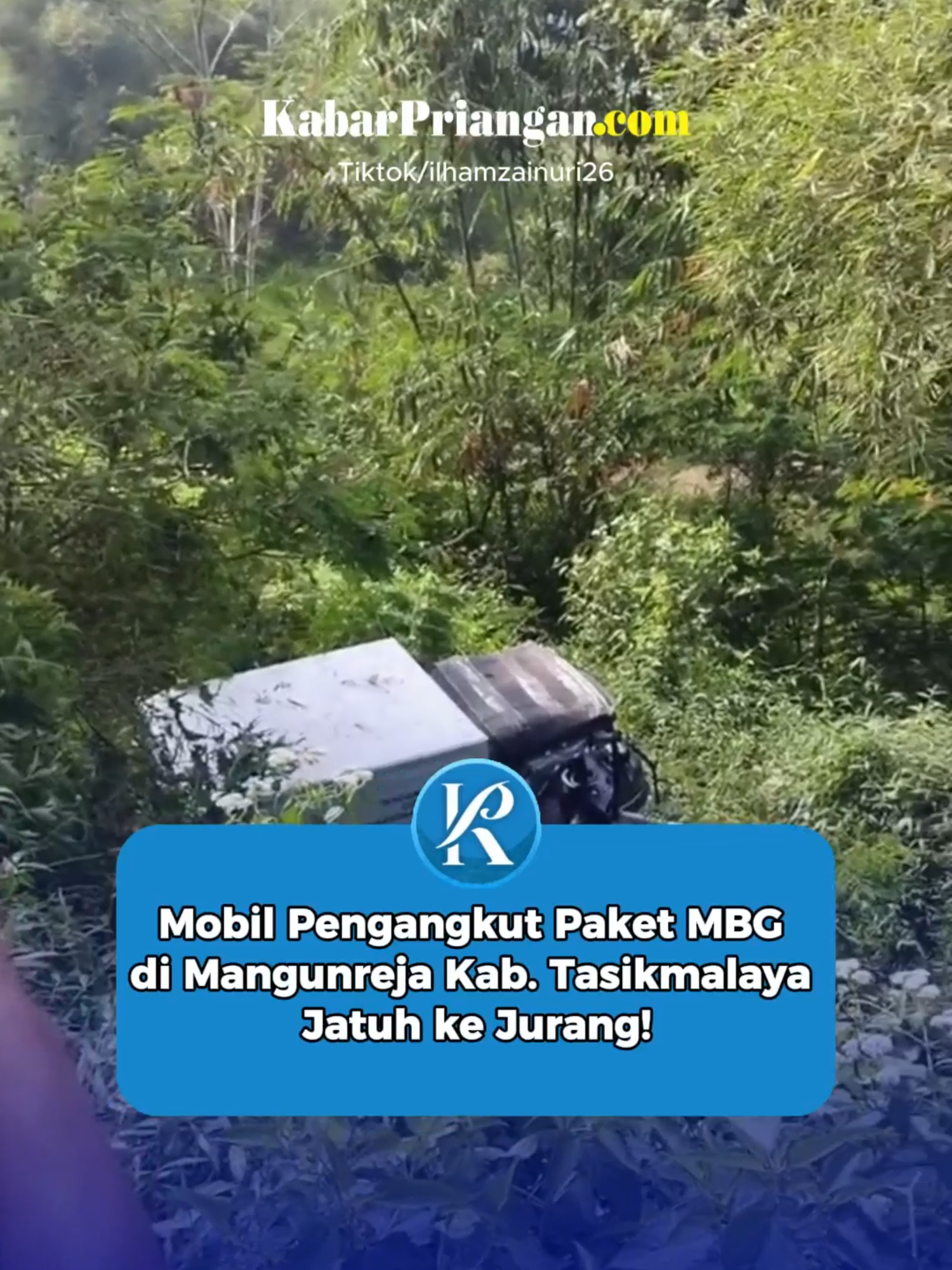 Ratusan paket Makanan Bergizi Gratis (MBG) yang seharusnya sampai di tangan para siswa mendadak berserakan di dasar jurang setelah sebuah kendaraan pengangkut hidangan MBG mengalami kecelakaan tunggal di Jalan Raya Eor, Desa Sukasukur, Kecamatan Mangunreja, Kabupaten Tasikmalaya, pada Senin pagi 20 Oktober 2025. Kecelakaan yang terjadi sekitar pukul 07.30 WIB ini menghebohkan warga setempat karena kendaraan roda tiga yang jatuh itu membawa logistik MB untuk diantar ke sekolah. Proses evakuasi kendaraan pun cukup memakan Waktu dan harus mempergunakan kendaraan crane. Pasalnya curamnya medan di lokasi kejadian jadi salah satu kendala. Kanit Gakkum Satlantas Polres Tasikmalaya, IPTU Arifin, menjelaskan jika kendaraan yang terlibat adalah Bajaj TVS roda tiga bernomor polisi B 9162 SWY, dikemudikan oleh Andi Hermawan. Kendaraan tersebut melaju dari arah Mangunreja menuju Salawu dengan membawa total 156 paket MBG. 