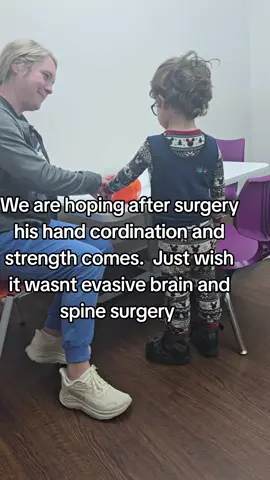 People might not realize how Chiari decompression surgery could improve things like hand strength, coordination, or fine motor skills. It sounds unrelated until you understand how the nerves work. Chiari can push downward on the part of the brain and upper spine that control the nerves to the arms and hands. It can also block CSF flow and create syrinxes in the spinal cord — and syrinxes often affect hand function first. When the brainstem or cervical spine is under pressure, the signals to the hands don’t travel correctly. Decompression surgery doesn’t fix the hands directly — it removes the pressure and restores the flow so the nerves can finally do their job again. That can lead to improvement in grip strength, coordination, dropping objects, tremors, and fine motor control. And even if it doesn’t reverse everything, it can at least stop the damage from getting worse. In Carter’s case we are hoping this surgery will give him better hand control and prevent further loss of function. The hands are only as strong as the nerves that control them — and right now those nerves are being compressed. #Chiari #Syrinx #Decompression #MedicalMom #NeuroFacts 