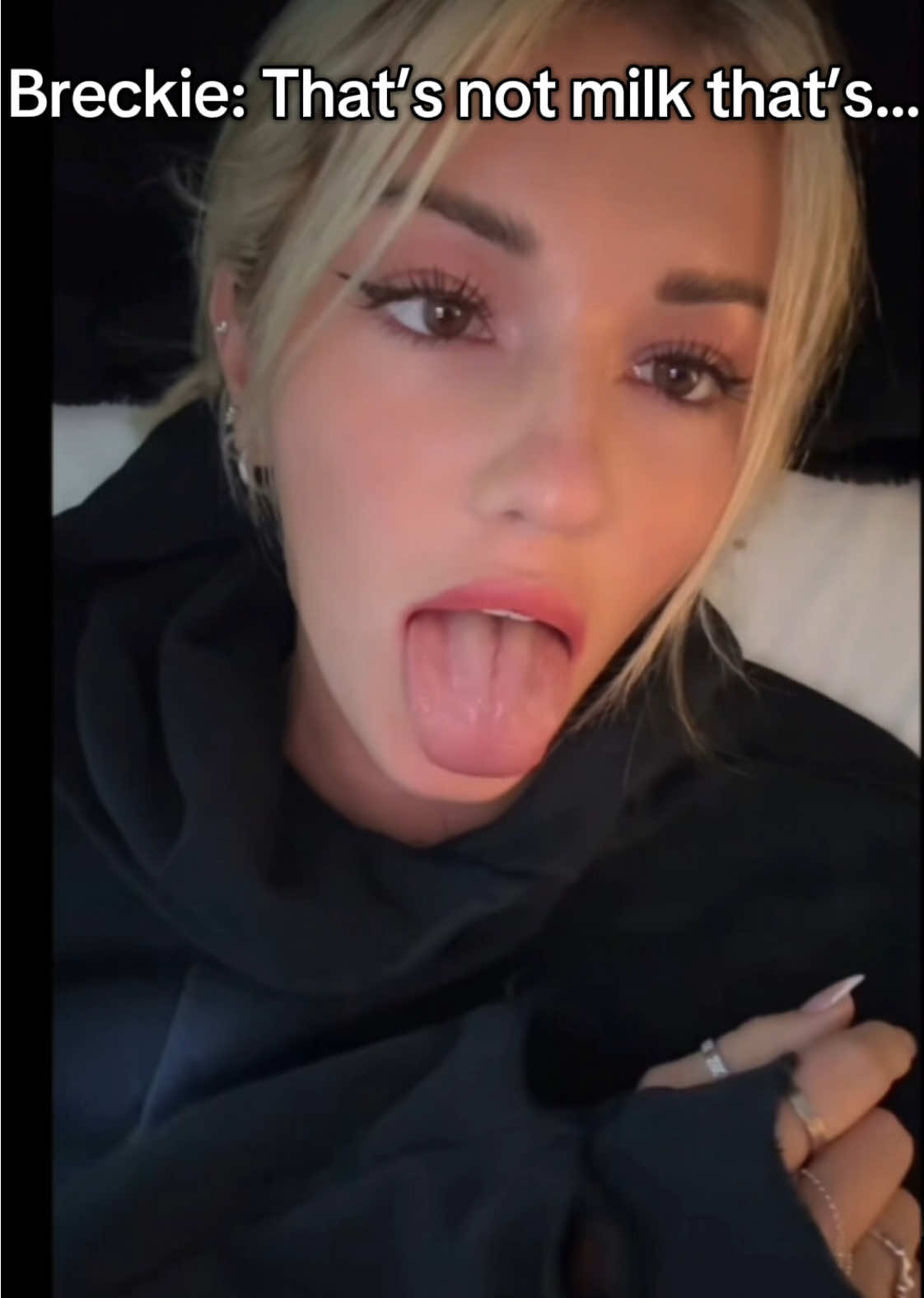 Breckie let me drink in peace please 🙏 @Breckie Hill #breckiehill #funny  #viral #milk #fyp 