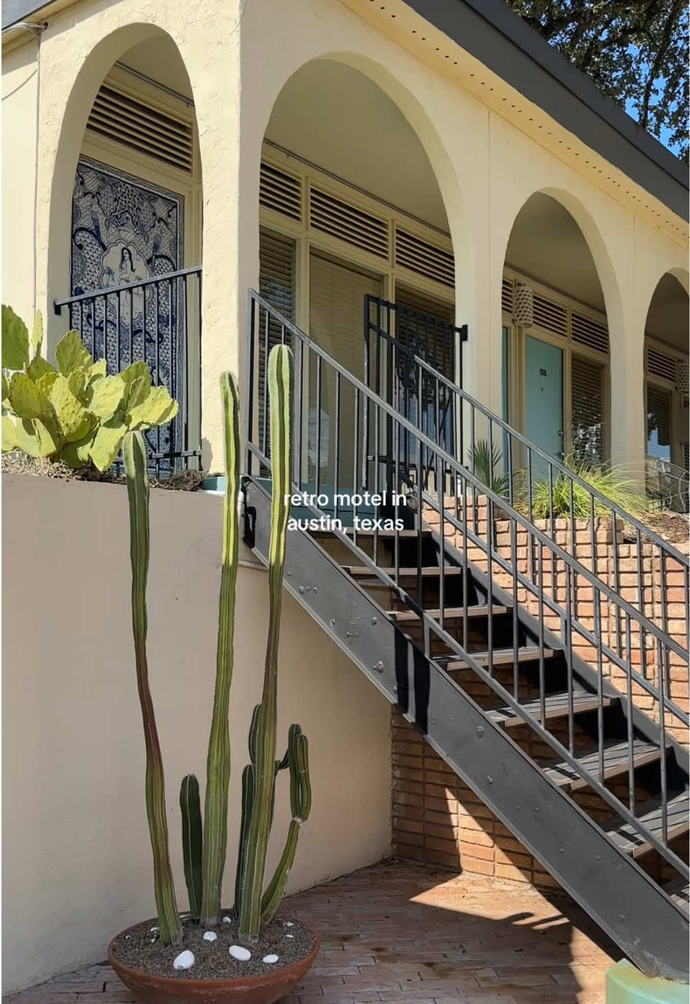 stayed at the most colorful retro motel in austin 🌈🍒 @Austin Motel #fyp #texas 