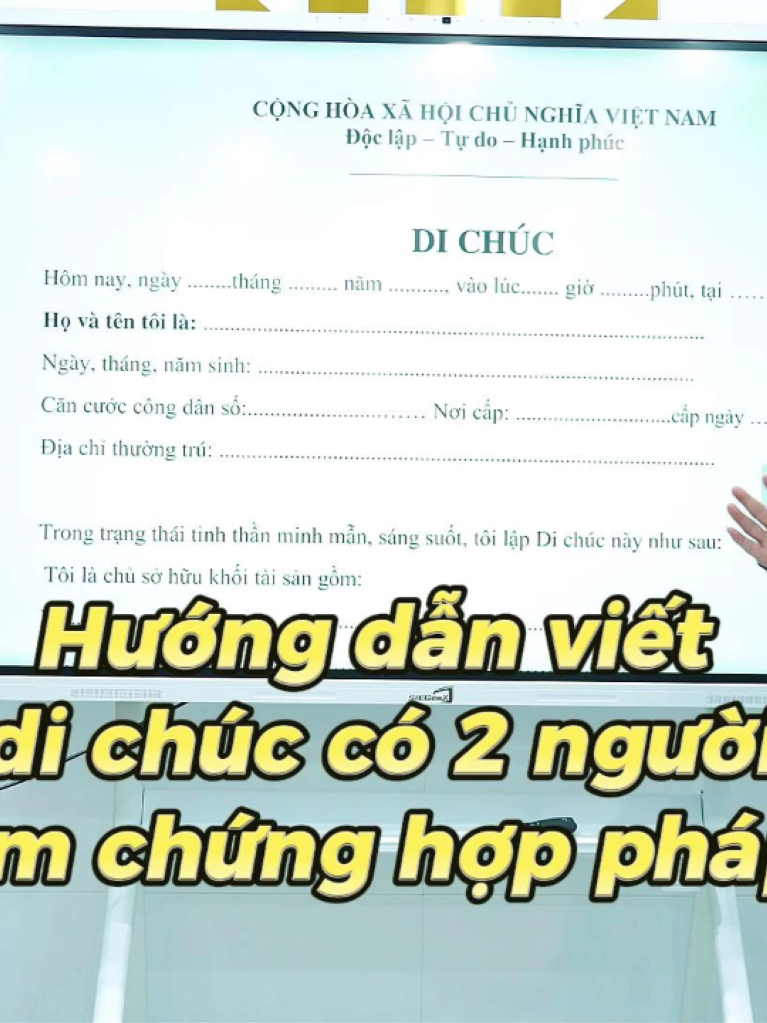Hướng dẫn viết di chúc có người làm chứng hướng dẫn bởi luật sư #
