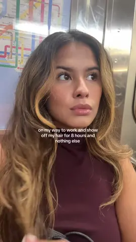 Replying to @Jacqueline 🍂 clearly was mean MUGGIN everyone in that subway this morning.. im sorry to anyone on that 1 train 😭 #hairmodel #corporatelife #hairtok #hairinspo #hairinfluencer 