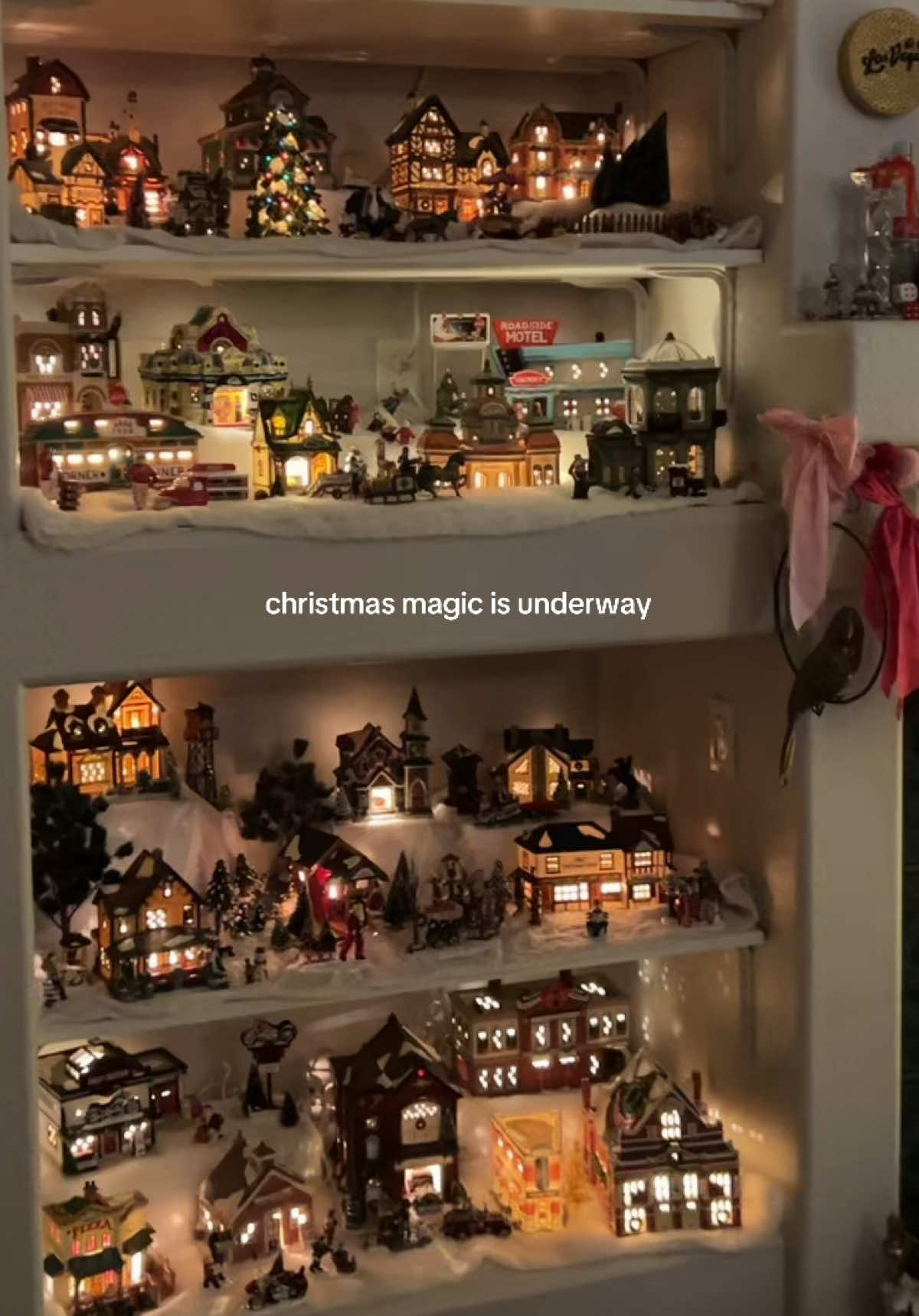 Our best year yet with the Christmas village. S/O to my husband who set most of it up because I was too sad 😭🥺❤️‍🩹 #christmasvillage #christmas #holidaydecor 