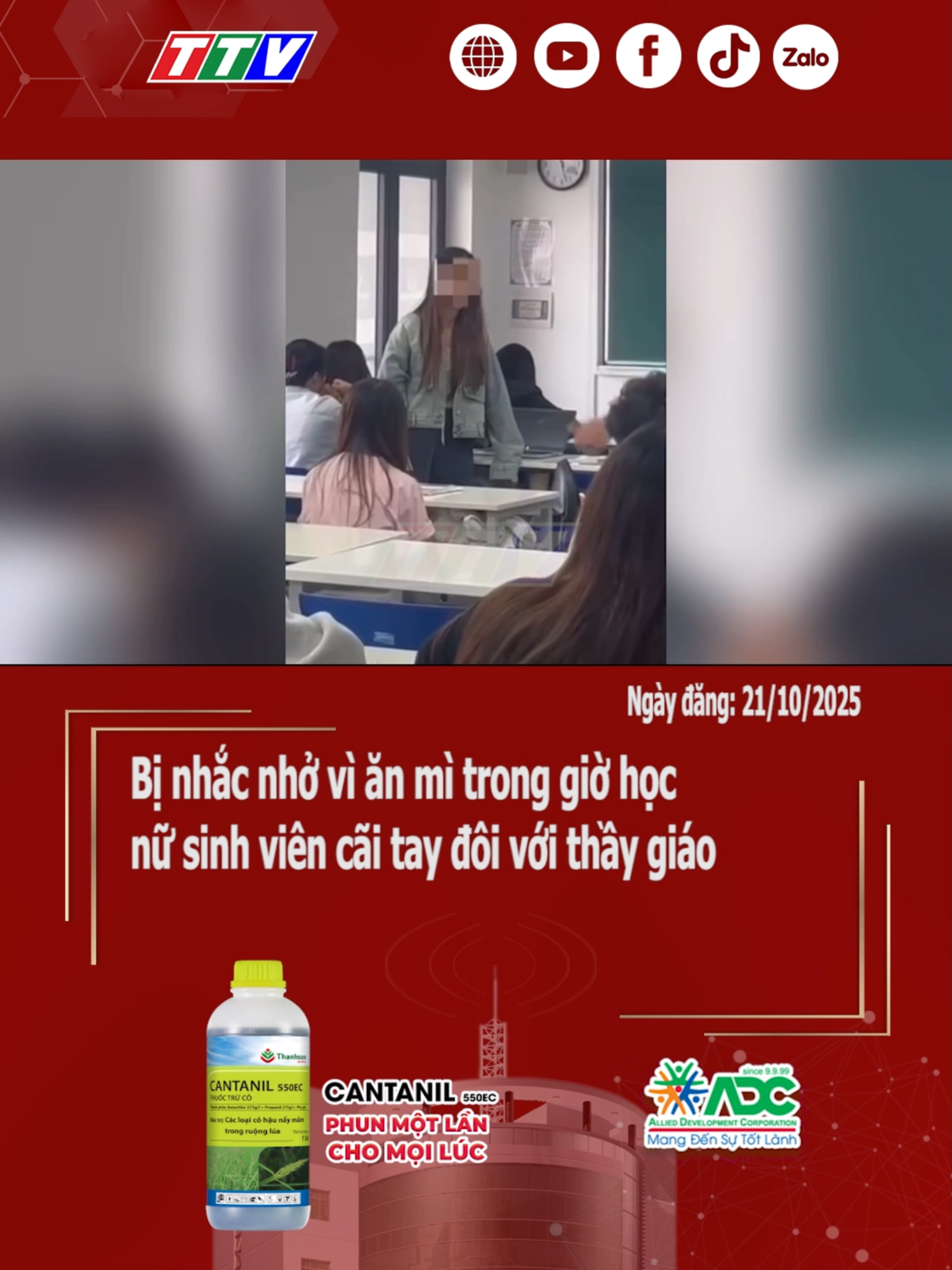Bị nhắc nhở vì ăn mì trong giờ học, nữ sinh viên cãi tay đôi với thầy giáo #sinhvien #longantv #mcv #new #tiktoknews #62longan #70tayninh