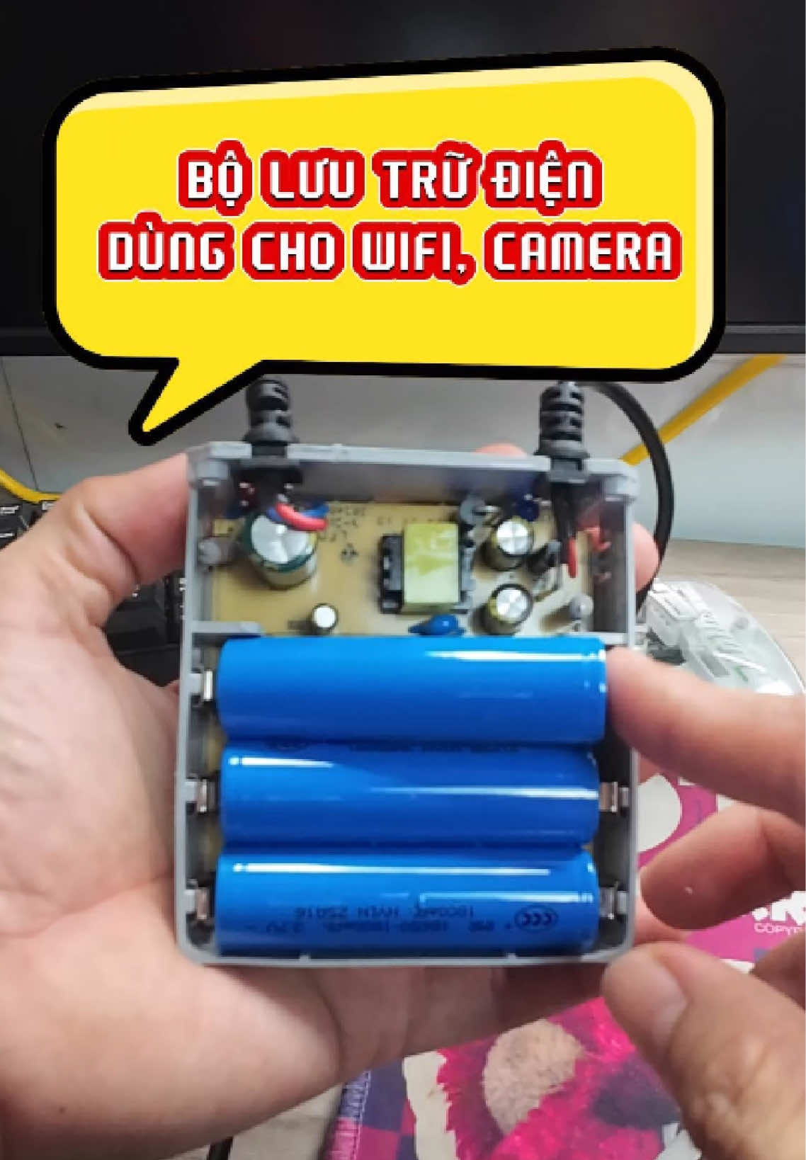 Bộ lưu trữ điện dùng cho Wifi, Camera #teoemthonha #kocnet #wifi #camera 