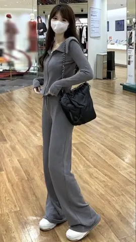 Sét bộ nữ áo len tăm dài tay cổ vuông, Quần suông ống rộng cá tính #setdoxinh #bodonu #xuhuong 