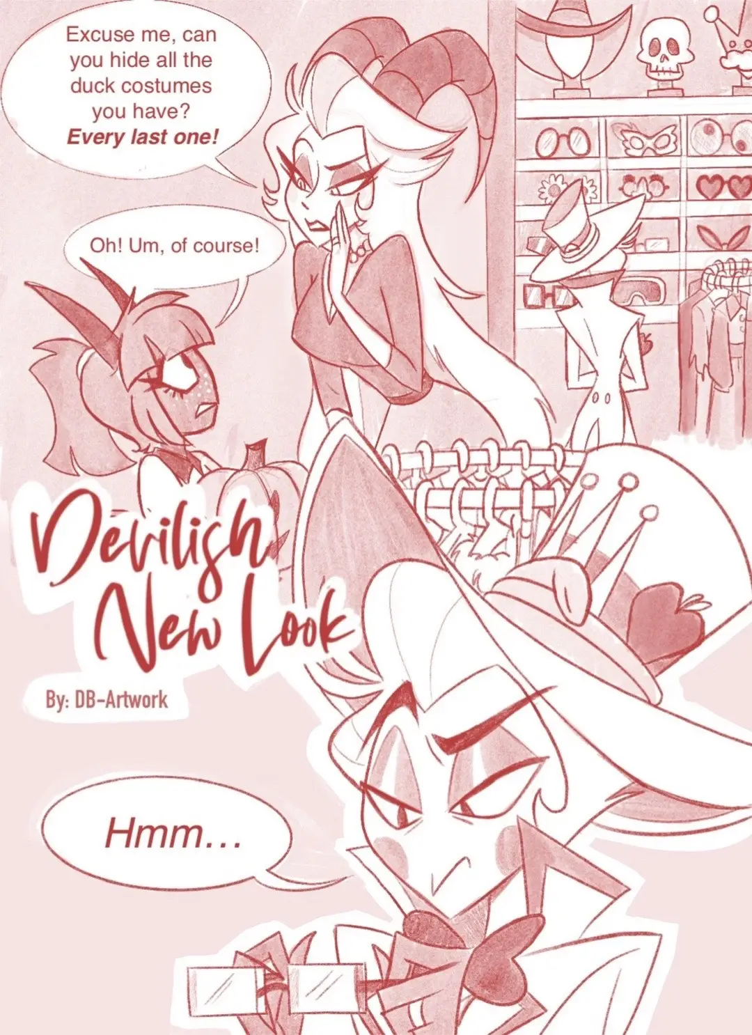 I've had a major burst of inspiration for making comics! My biggest hurdle has always been completion, but I've found a secret: a sketchy, simple style makes the process fast and so much more enjoyable.  The idea for this one came from that popular TikTok animation with Vox and Lucifer. The moment I saw Lucifer in glasses, I had a single thought: 'Whoa, he looks good... but what would LILITH do?' This short comic is the answer. It'll probably be my last Halloween piece for the year, so I hope you like it! #lucilith #hazbinhotel #asmodeoushelluvaboss #lucifermorningstar #helluvaboss 