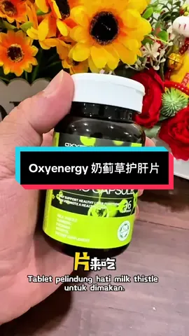 如果你经常熬夜喝酒应酬吃煎炸食物 那么你一定要买这个护肝片来吃 这个它是帮我们补肝的 它每一粒都有300mg的水飞蓟素 可以很好的保护我们的肝 #OXYENERGY #milkthistle #奶蓟草 #奶蓟草护肝片 #护肝片 