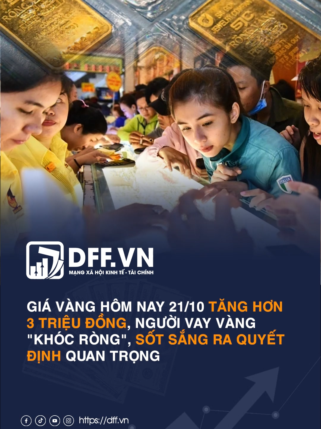 Giá vàng hôm nay 21/10 tăng hơn 3 triệu đồng, người vay vàng 