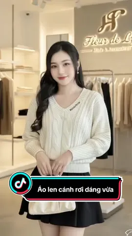 Áo len cánh rơi dáng vừa#thoitrangnu #videoviral #xuhuong 