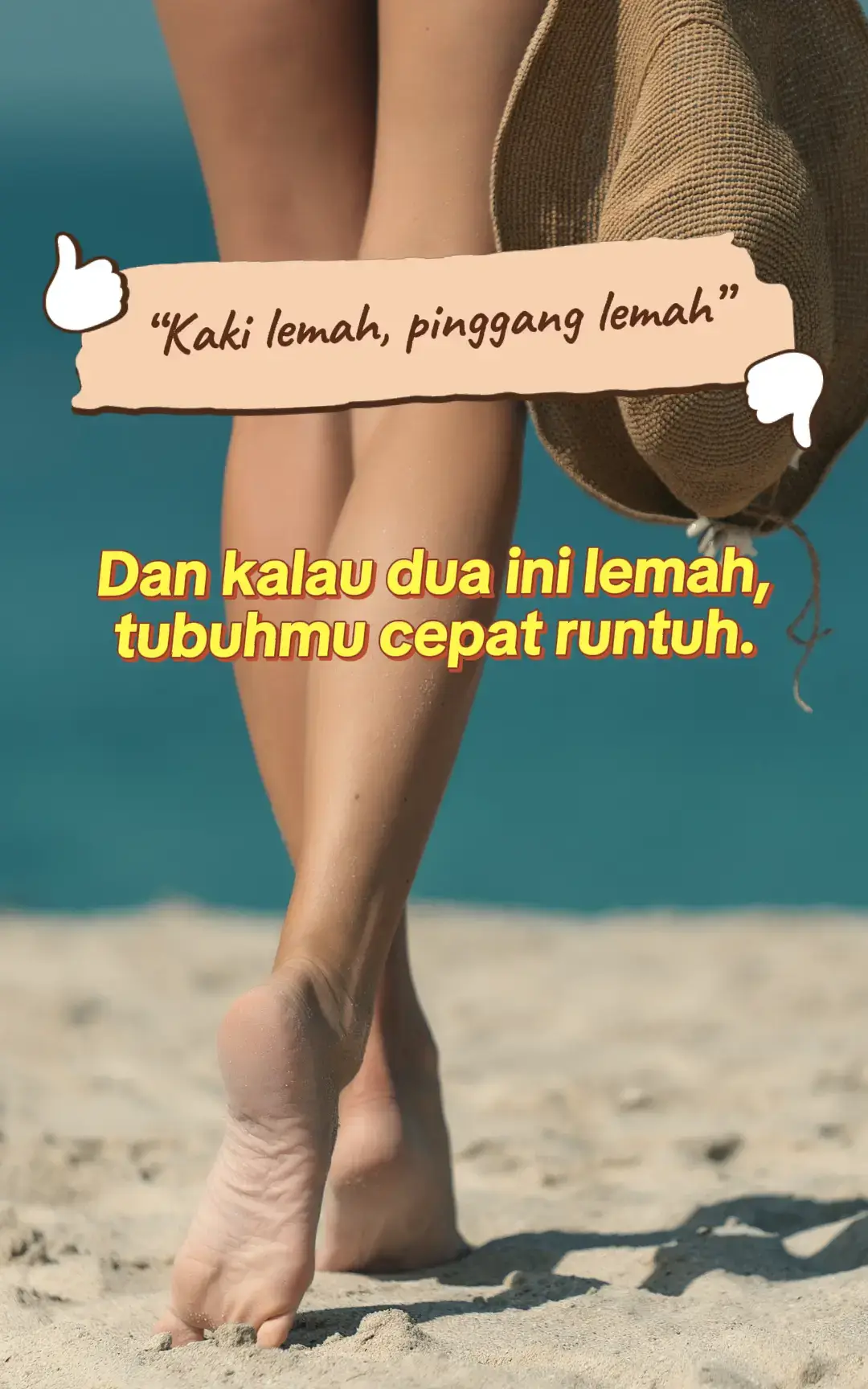“Kaki lemah, pinggang lemah. Kalau penopang tubuhmu aja goyah, gimana mau kuat hadapi hidup?” Lakukan sebelum terlambat #health  #tiktokhealth  #trending  #kesehatan  #kakikuat 