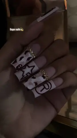 Bape nails ft. Baby Milo🤭 @cynisternails on insta🤭 #bapenails #bape #nailtech #nailart #ienailtech 
