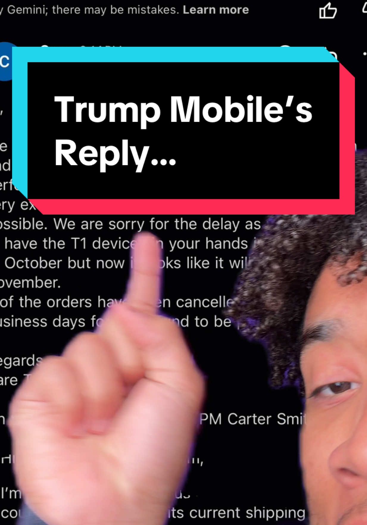 I got a reply from Trump Mobile… #c#carterpcstech #trumpphone #trumpmobile 