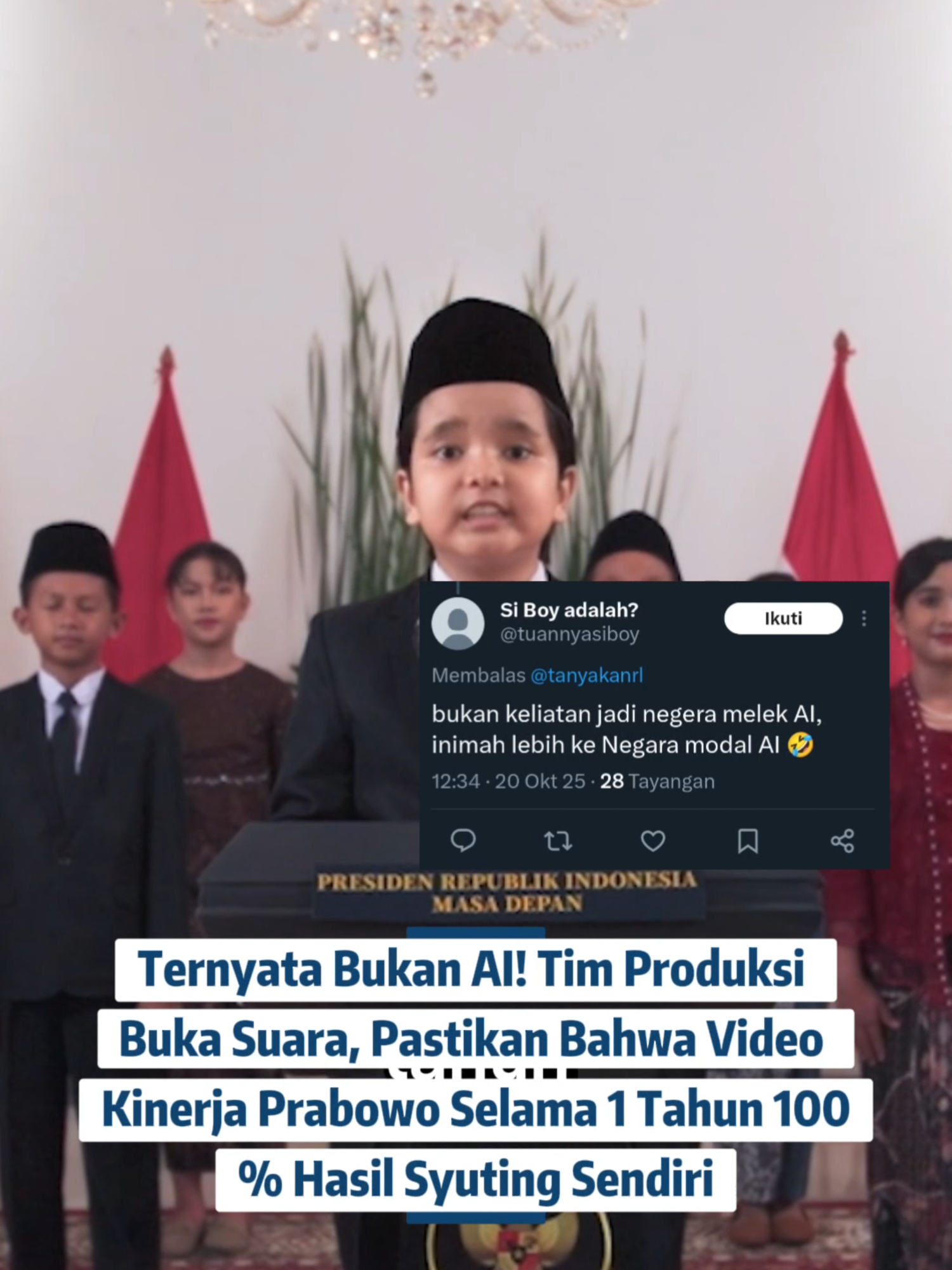 Ternyata Bukan AI! Tim Produksi Buka Suara, Pastikan Bahwa Video Kinerja Prabowo Selama 1 Tahun 100% Hasil Syuting Sendiri #prabowo #prabowosubianto #president #fyppppppppppppppppppppppp #ai #viral #trending