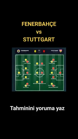 ​🤖⚽️ Algoritmamız konuştu! Oyuncu verilerini ve sezon içi şut, gol, pas istatistiklerini derinlemesine analiz ederek Fenerbahçe - Stuttgart Avrupa Ligi maçını simüle ettik. 🔥 Sonuç: Fenerbahçe 1-1 Stuttgart! Sence gerçek maçta skor ne olur? Kendi tahminini yoruma yaz! 👇 Diğer büyük maçların simülasyonları için bizi takip etmeyi unutma! 🚀 🤖⚽️ Our algorithm has spoken! We simulated the Fenerbahçe vs. Stuttgart Europa League match by deeply analyzing player data and in-season stats for shots, goals, and assists. 🔥 The result: Fenerbahçe 1-1 Stuttgart! What do you think the actual score will be? Write your own prediction in the comments! 👇 Don't forget to follow us for more big match simulations! 🚀 #Fenerbahçe #Stuttgart #MaçSimülasyonu #sarılacivert  #europaleague 